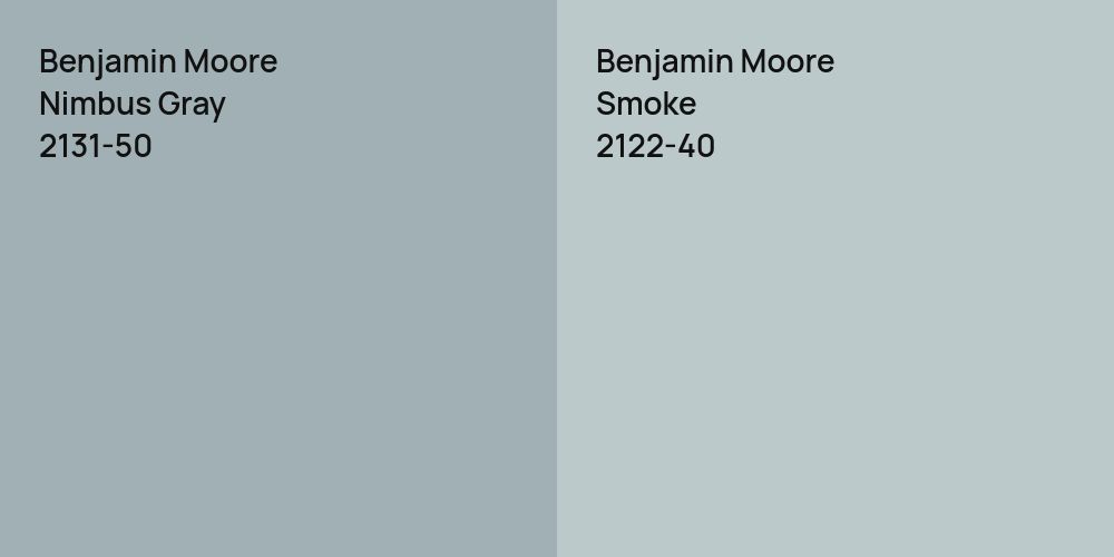 Benjamin Moore Nimbus Gray vs. Benjamin Moore Smoke