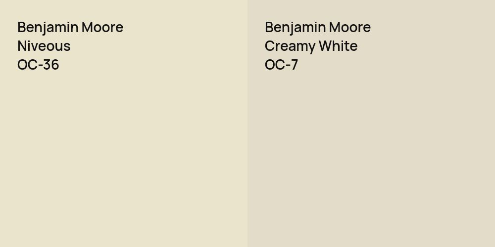 Benjamin Moore Niveous vs. Benjamin Moore Creamy White