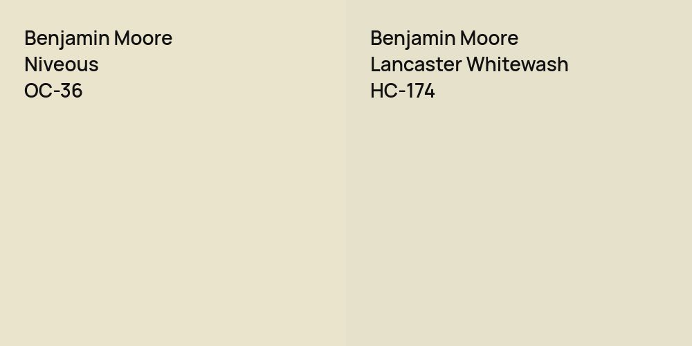 Benjamin Moore Niveous vs. Benjamin Moore Lancaster Whitewash