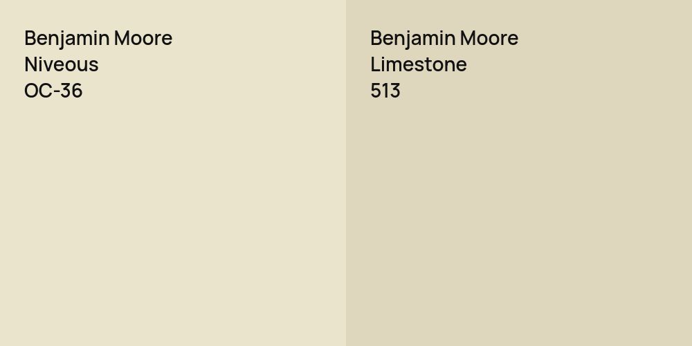 Benjamin Moore Niveous vs. Benjamin Moore Limestone