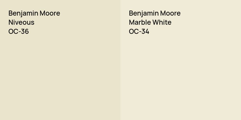 Benjamin Moore Niveous vs. Benjamin Moore Marble White