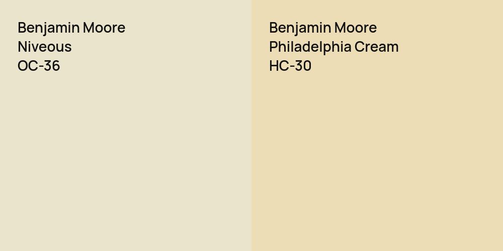 Benjamin Moore Niveous vs. Benjamin Moore Philadelphia Cream