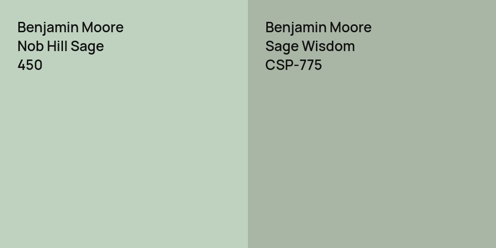 Benjamin Moore Nob Hill Sage vs. Benjamin Moore Sage Wisdom