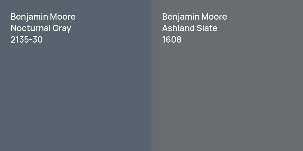 Benjamin Moore Nocturnal Gray vs. Benjamin Moore Ashland Slate