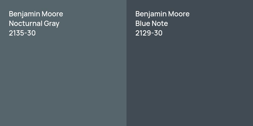 Benjamin Moore Nocturnal Gray vs. Benjamin Moore Blue Note