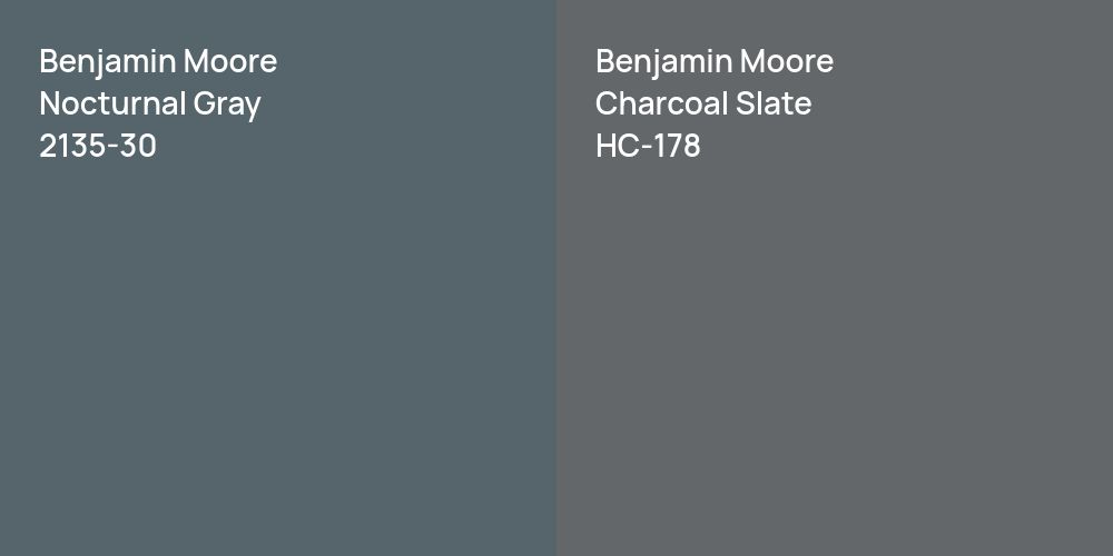 Benjamin Moore Nocturnal Gray vs. Benjamin Moore Charcoal Slate