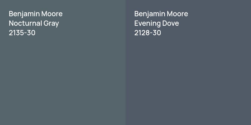 Benjamin Moore Nocturnal Gray vs. Benjamin Moore Evening Dove