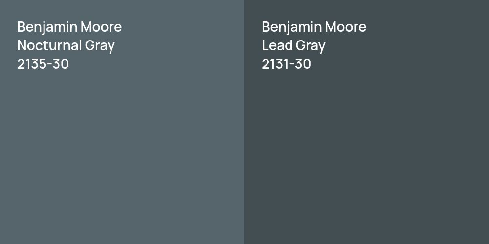 Benjamin Moore Nocturnal Gray vs. Benjamin Moore Lead Gray