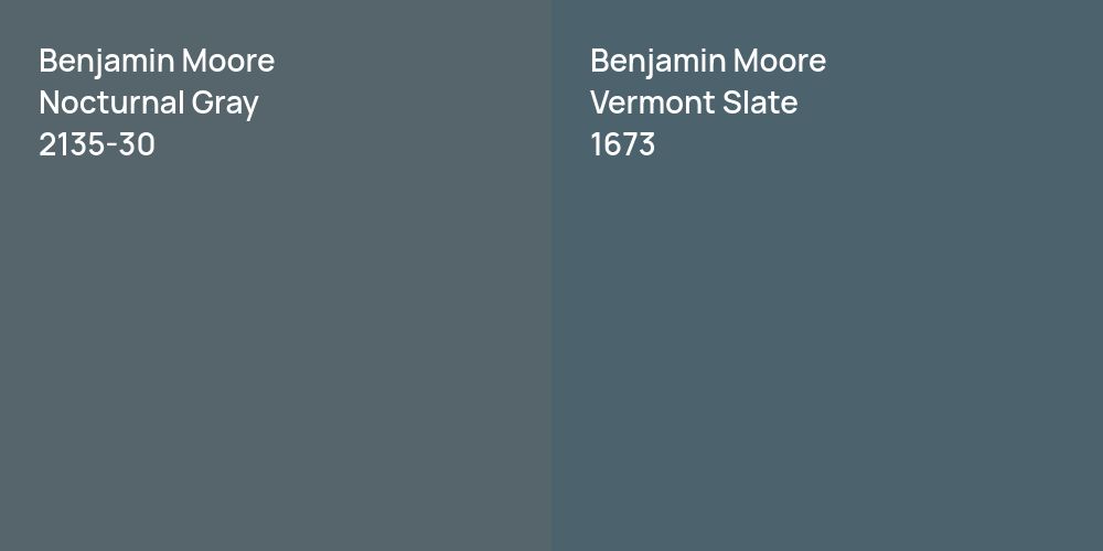 Benjamin Moore Nocturnal Gray vs. Benjamin Moore Vermont Slate