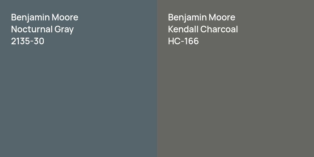 Benjamin Moore Nocturnal Gray vs. Benjamin Moore Kendall Charcoal