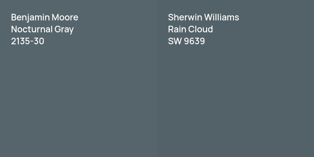 Benjamin Moore Nocturnal Gray vs. Sherwin Williams Rain Cloud