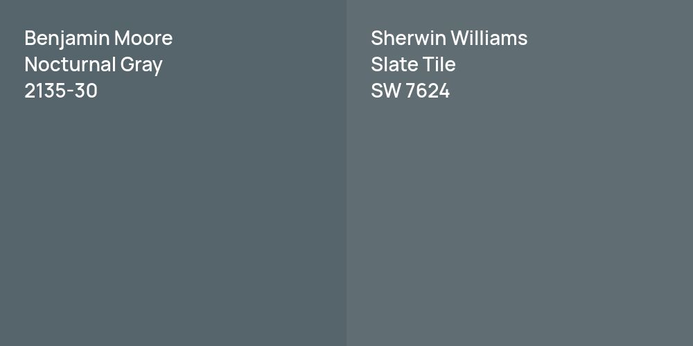 Benjamin Moore Nocturnal Gray vs. Sherwin Williams Slate Tile