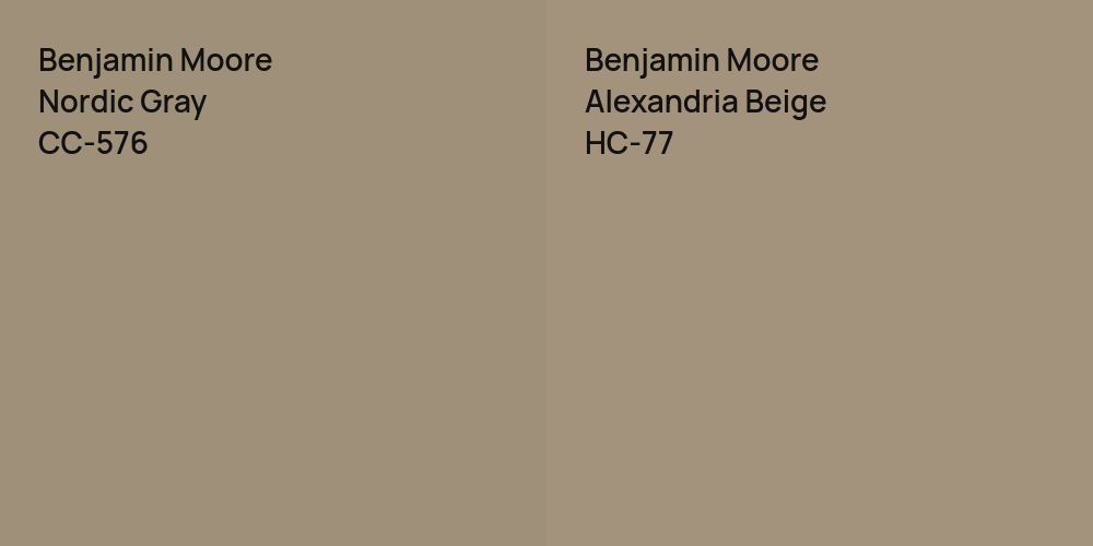 Benjamin Moore Nordic Gray vs. Benjamin Moore Alexandria Beige