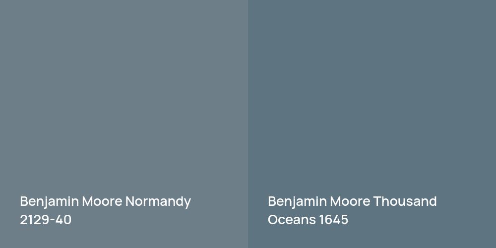 Benjamin Moore Normandy vs. Benjamin Moore Thousand Oceans