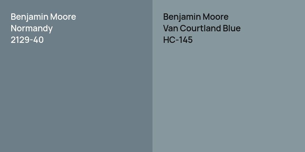 Benjamin Moore Normandy vs. Benjamin Moore Van Courtland Blue