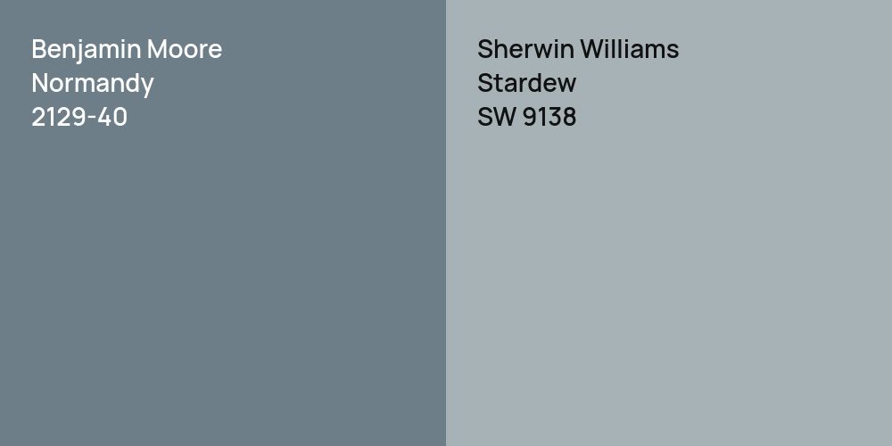 Benjamin Moore Normandy vs. Sherwin Williams Stardew