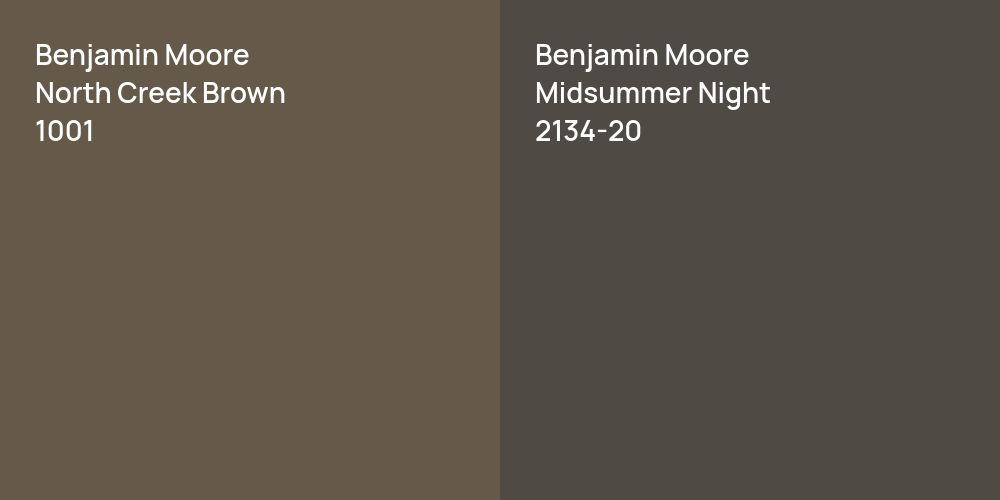 Benjamin Moore North Creek Brown vs. Benjamin Moore Midsummer Night