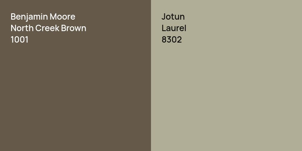 Benjamin Moore North Creek Brown vs. Jotun Laurel