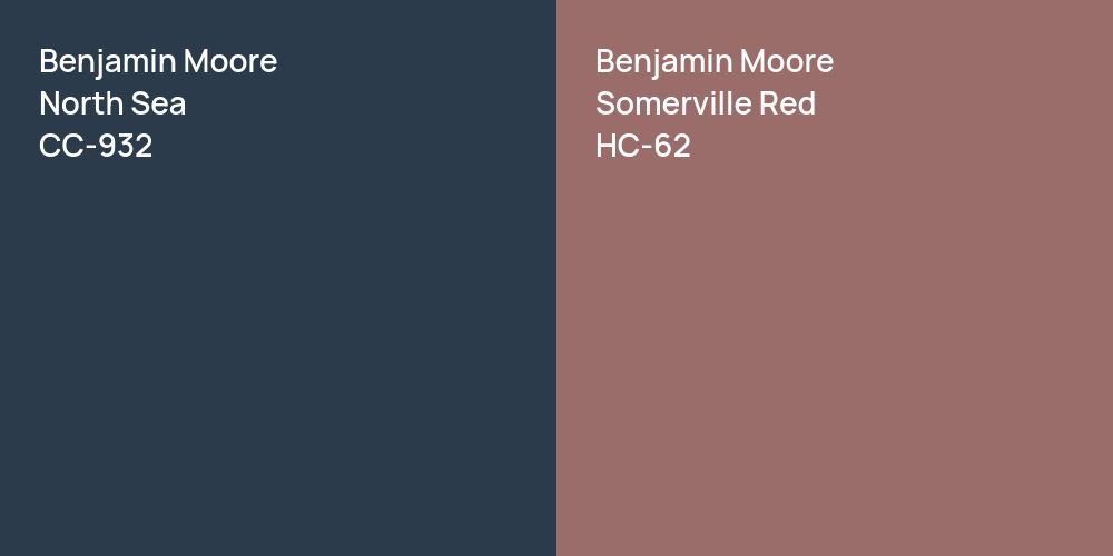 Benjamin Moore North Sea vs. Benjamin Moore Somerville Red