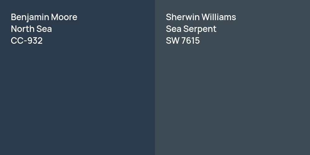 Benjamin Moore North Sea vs. Sherwin Williams Sea Serpent