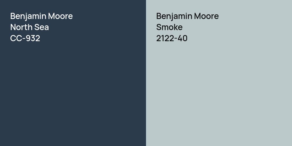 Benjamin Moore North Sea vs. Benjamin Moore Smoke