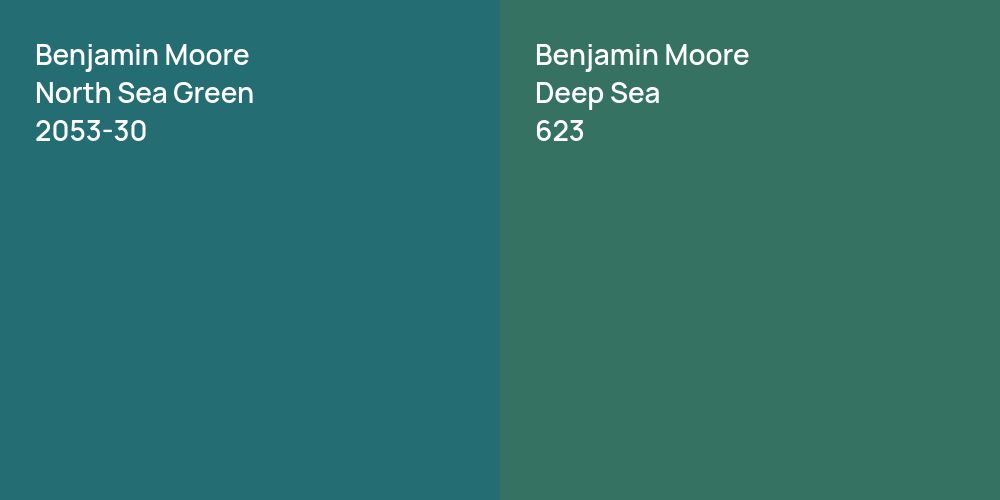 Benjamin Moore North Sea Green vs. Benjamin Moore Deep Sea