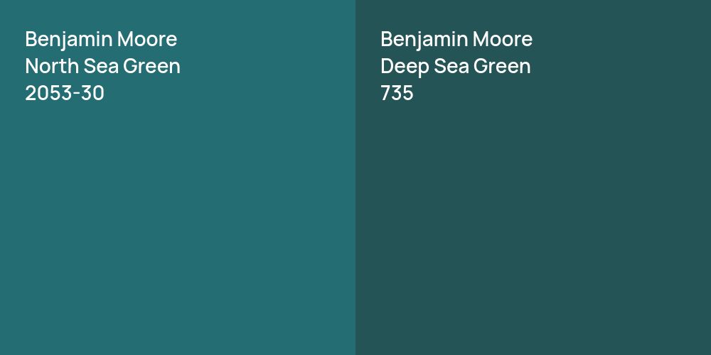 Benjamin Moore North Sea Green vs. Benjamin Moore Deep Sea Green