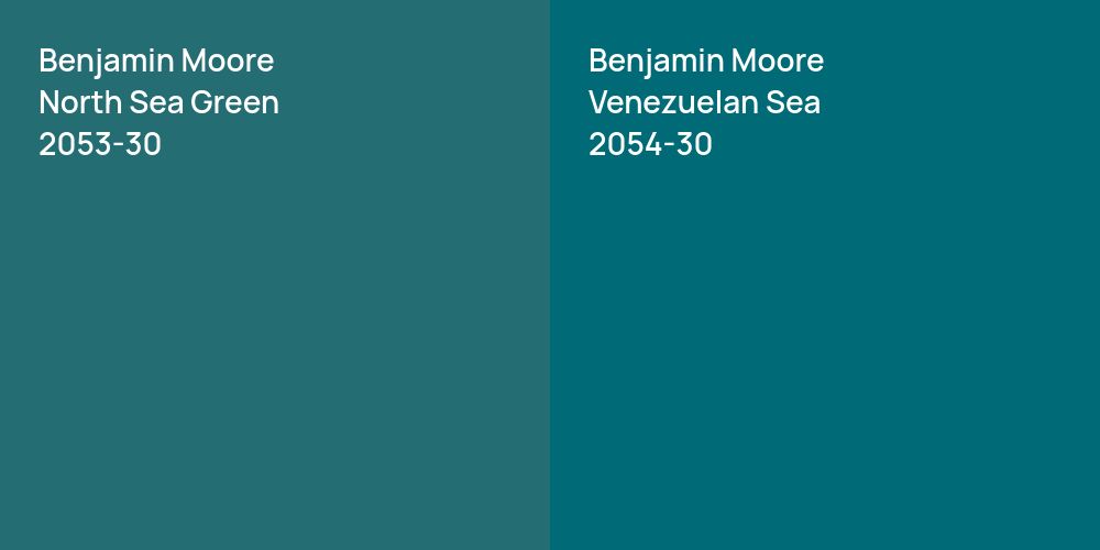 Benjamin Moore North Sea Green vs. Benjamin Moore Venezuelan Sea