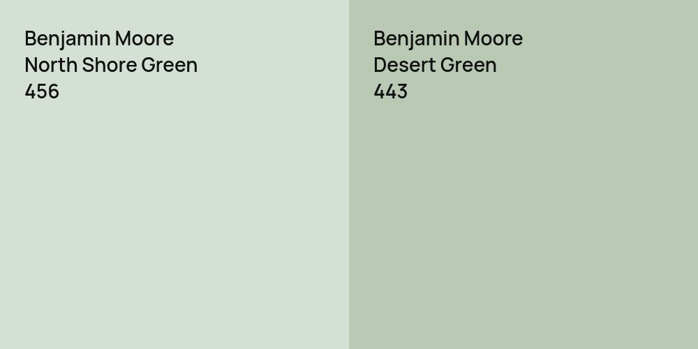 Benjamin Moore North Shore Green vs. Benjamin Moore Desert Green