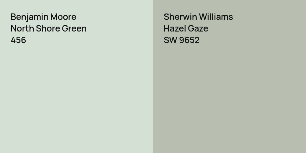 Benjamin Moore North Shore Green vs. Sherwin Williams Hazel Gaze