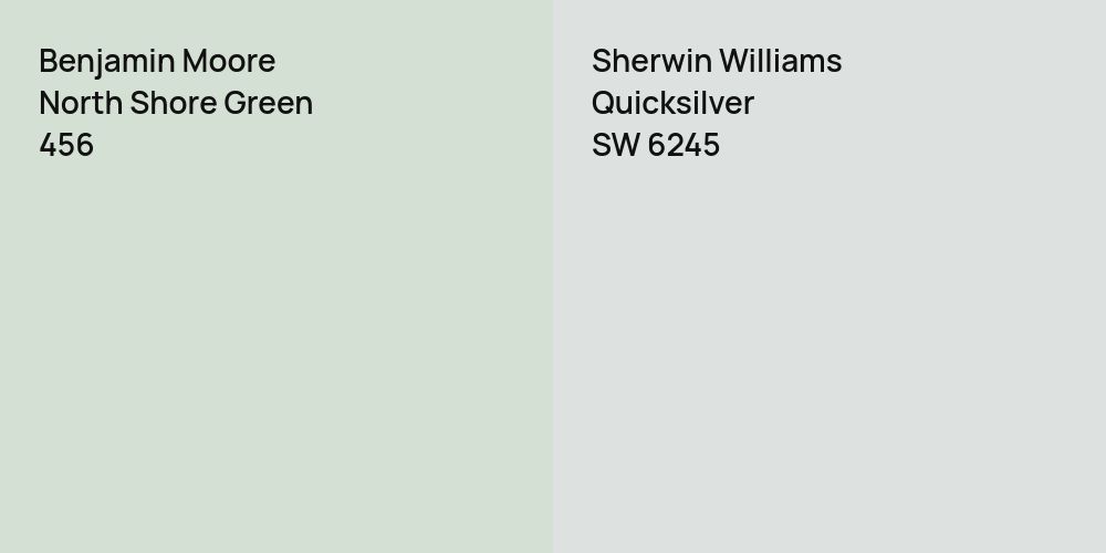 Benjamin Moore North Shore Green vs. Sherwin Williams Quicksilver