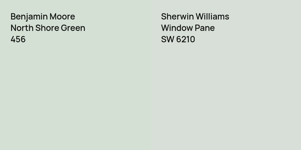 Benjamin Moore North Shore Green vs. Sherwin Williams Window Pane