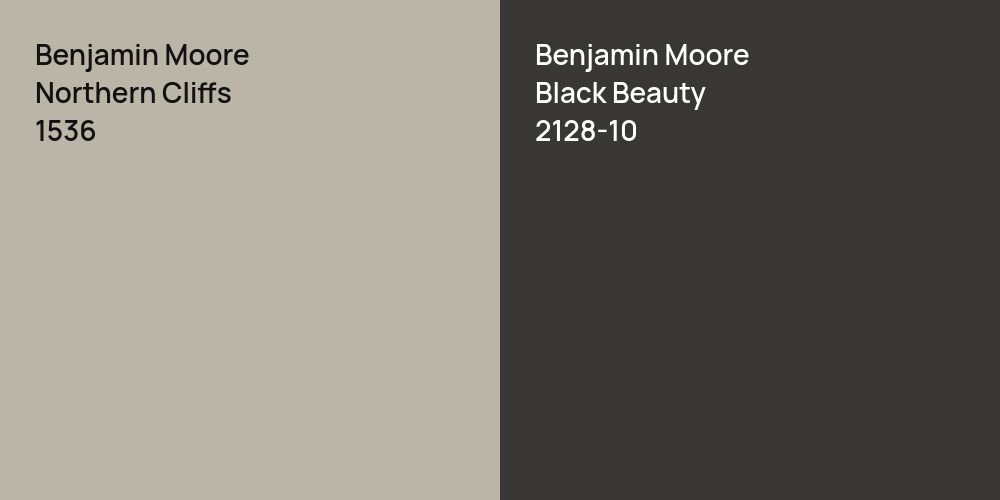 Benjamin Moore Northern Cliffs vs. Benjamin Moore Black Beauty