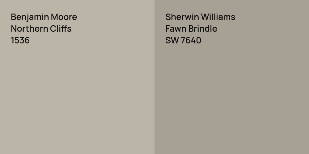 Benjamin Moore Northern Cliffs vs. Sherwin Williams Fawn Brindle