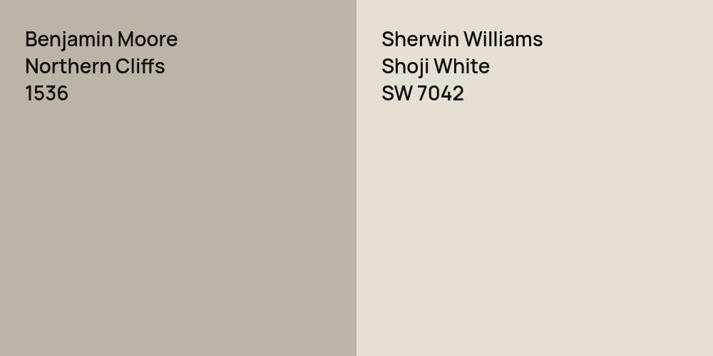 Benjamin Moore Northern Cliffs vs. Sherwin Williams Shoji White