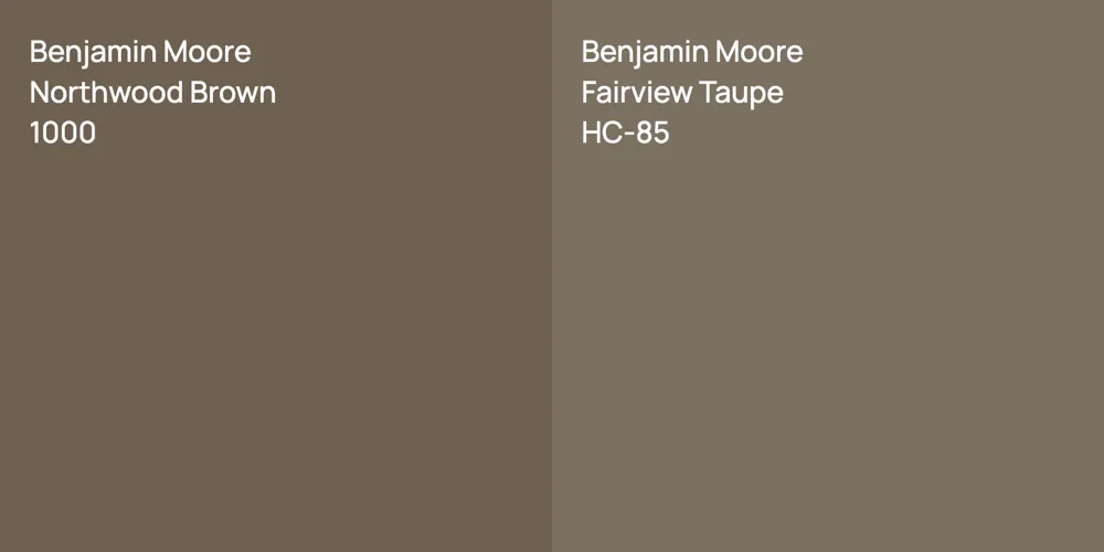 Benjamin Moore Northwood Brown vs. Benjamin Moore Fairview Taupe