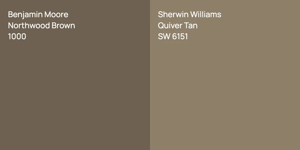 Benjamin Moore Northwood Brown vs. Sherwin Williams Quiver Tan