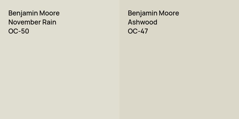 Benjamin Moore November Rain vs. Benjamin Moore Ashwood