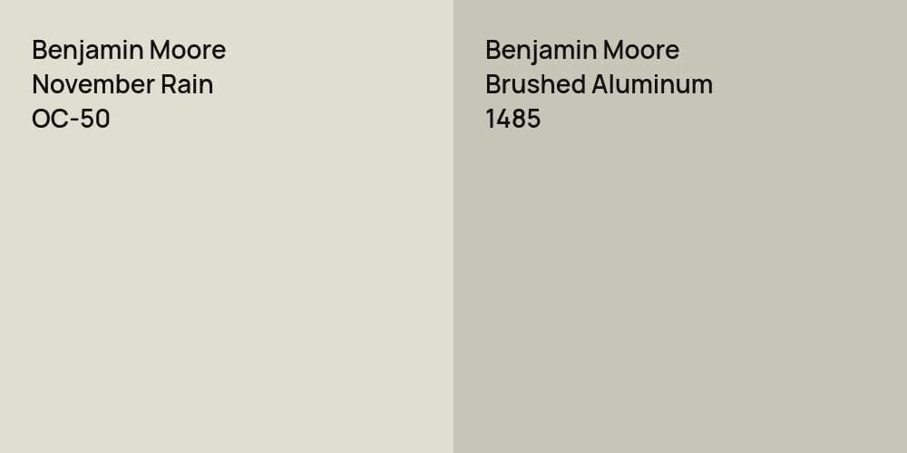 Benjamin Moore November Rain vs. Benjamin Moore Brushed Aluminum