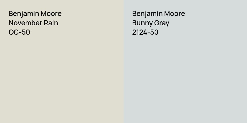 Benjamin Moore November Rain vs. Benjamin Moore Bunny Gray