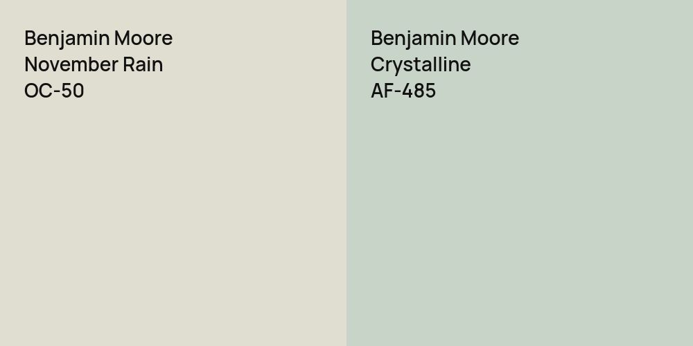 Benjamin Moore November Rain vs. Benjamin Moore Crystalline