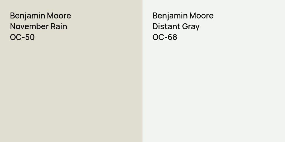 Benjamin Moore November Rain vs. Benjamin Moore Distant Gray