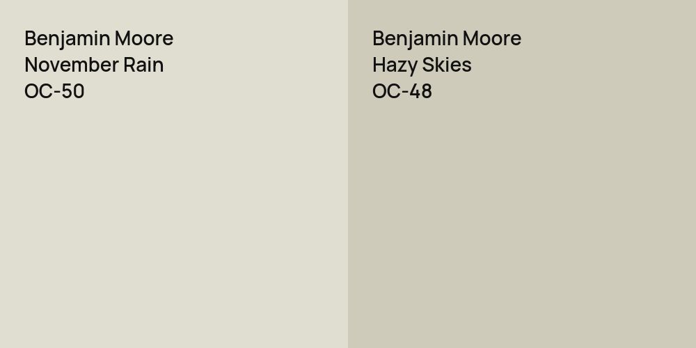 Benjamin Moore November Rain vs. Benjamin Moore Hazy Skies