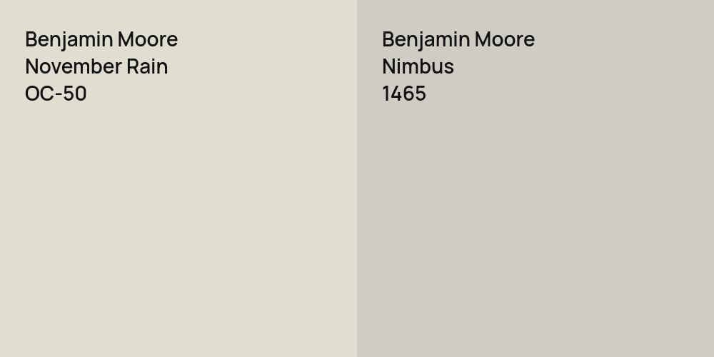 Benjamin Moore November Rain vs. Benjamin Moore Nimbus