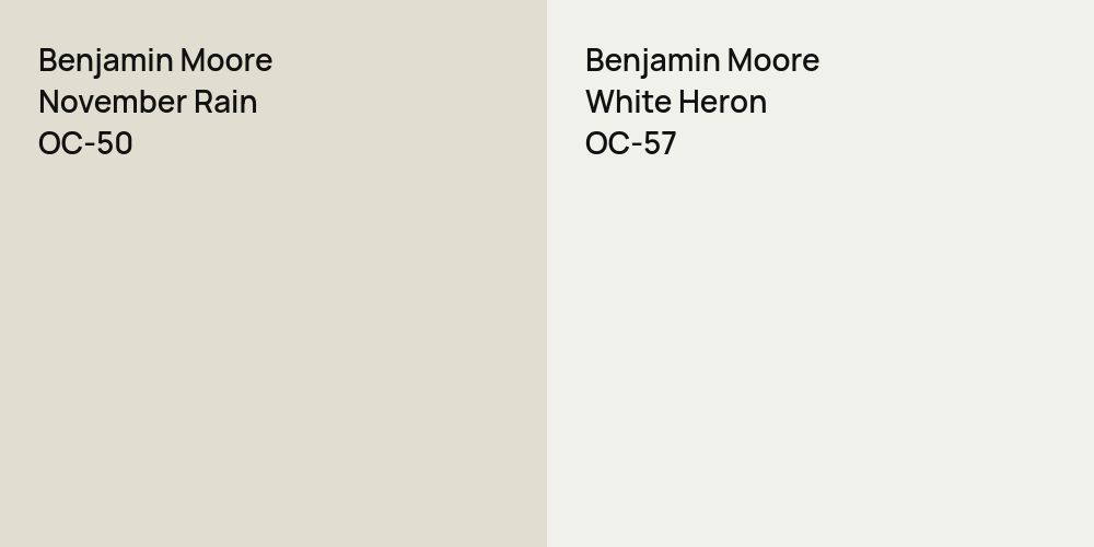 Benjamin Moore November Rain vs. Benjamin Moore White Heron