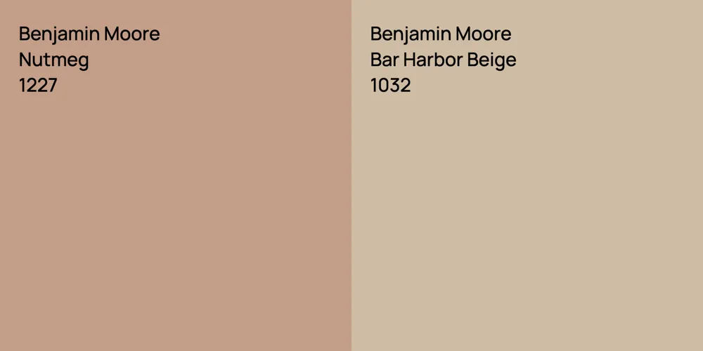 Benjamin Moore Nutmeg vs. Benjamin Moore Bar Harbor Beige