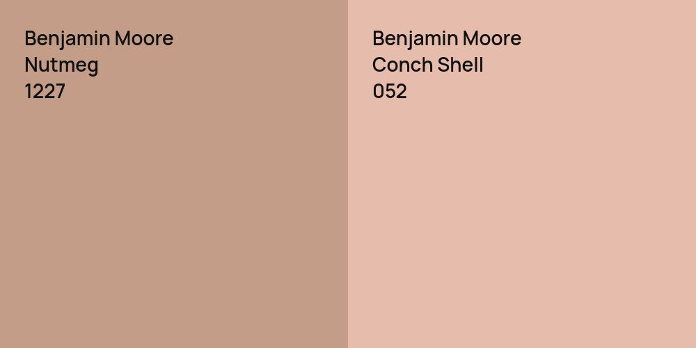 Benjamin Moore Nutmeg vs. Benjamin Moore Conch Shell