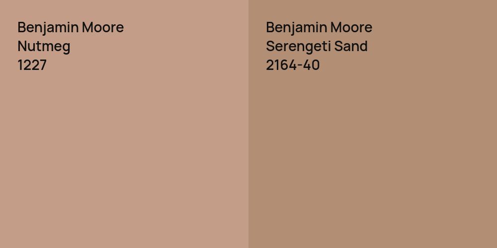 Benjamin Moore Nutmeg vs. Benjamin Moore Serengeti Sand