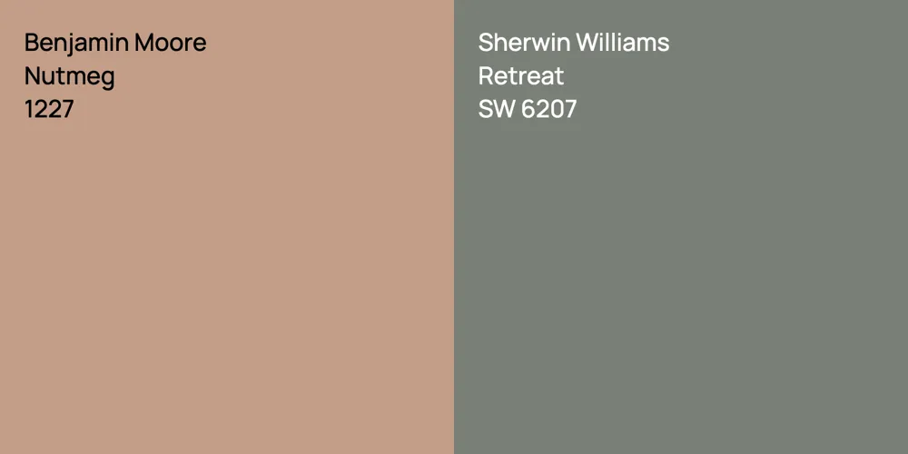 Benjamin Moore Nutmeg vs. Sherwin Williams Retreat