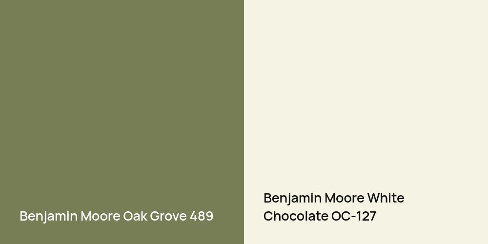 Benjamin Moore Oak Grove vs. Benjamin Moore White Chocolate